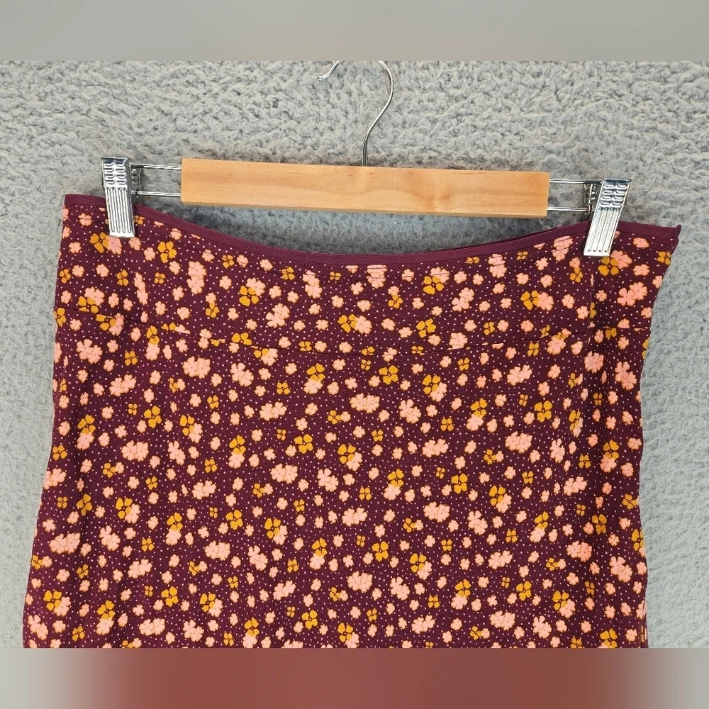 Free People IRL Mini Skirt Sz 6 Purple With Pink Flowers Side Zip Summer Days